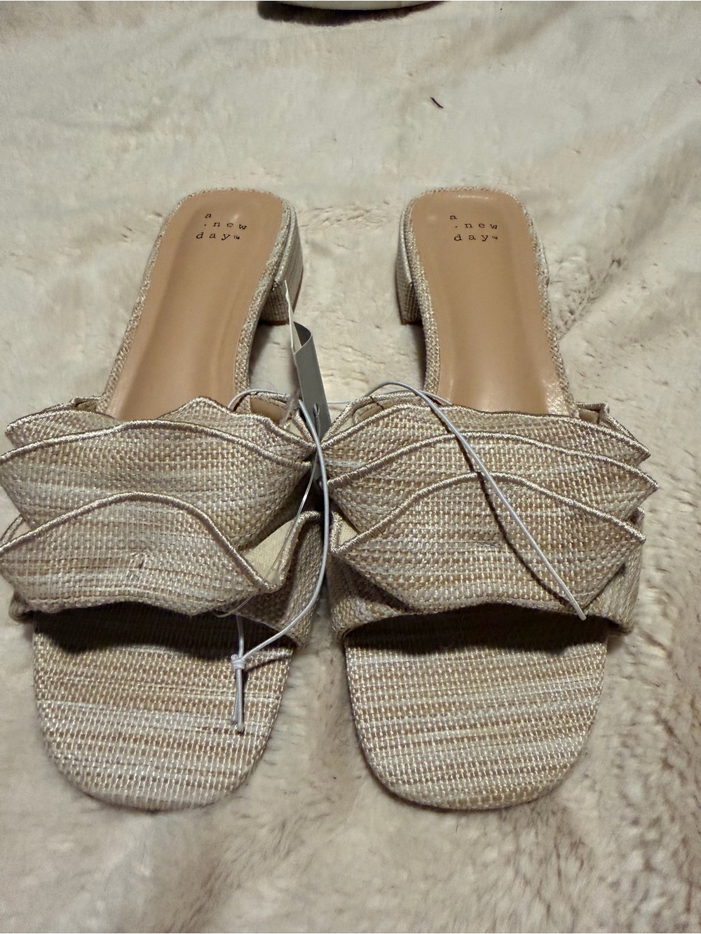 A New Day Cream Woven Slide Sandals for Women